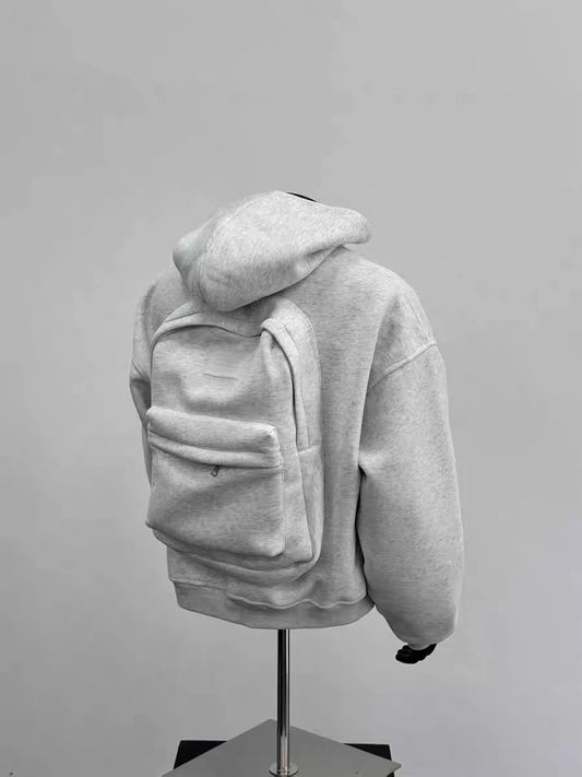 American Sle Casual Hooded Zipper Jaet Men's Autumn Versatile Tee-dimensional Sweater Coat Elastic Loose Fit Youth Faion