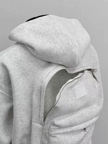 American Sle Casual Hooded Zipper Jaet Men's Autumn Versatile Tee-dimensional Sweater Coat Elastic Loose Fit Youth Faion