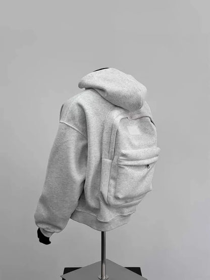 American Sle Casual Hooded Zipper Jaet Men's Autumn Versatile Tee-dimensional Sweater Coat Elastic Loose Fit Youth Faion